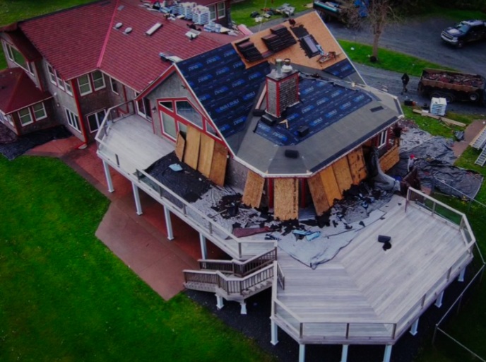 Roof in progress
